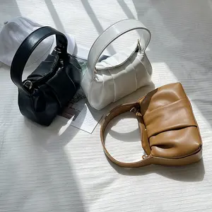 Бесплатная доставка, прекрасная маленькая ручная сумка 2021, клатч для девочек, сумочка из искусственной кожи со складками, женские кошельки и сумки