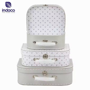 Vintage sewn cardboard <b>suitcase</b>, newborn clothing set gift <b>box</b>, baby gift packaging storage <b>box</b> wholesale - Product Image 1
