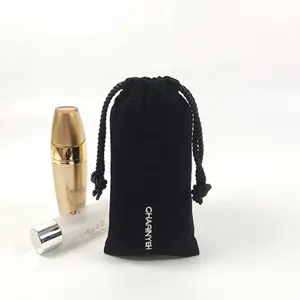 Black Velvet Drawstring Bag Custom Logo Organic Eco Friendly Drawstring Pouch Bag Muslin Cotton Drawstring Bag