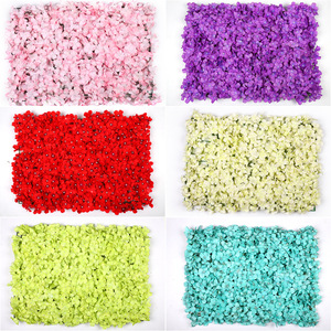 Décoration murale de fleurs artificielles, fleurs en soie rectangulaires, rouge, rose, vert, bleu, blanc laiteux, violet, blanc pur, décoration de mariage en intérieur - Product Image 6