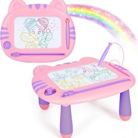 Tableau magnétique à dessin pour enfants de 1 à 3 ans avec stylet et gomme coulissante, jouet artistique réutilisable pour gribouiller