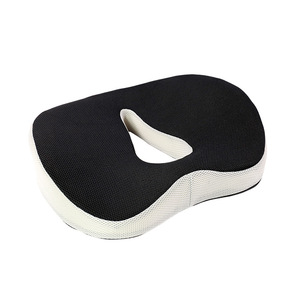 Coussin de siège en mousse à mémoire de forme en forme de U, perméable à l'air, pour le bureau et la maison, couleur unie noire - Product Image 3