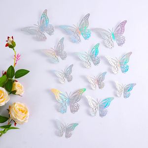 12 Piezas de Decoración de Pared con Mariposas 3D, Adhesivos de Mariposas con Diseño Hueco de PET para Bodas, Fiestas, Decoración de Paredes de Dormitorios - Product Image 4