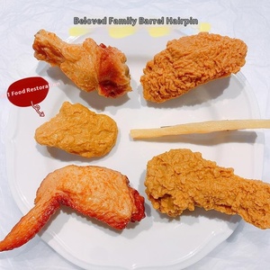 Vente en gros Top Réaliste Jeu de Nourriture Drôle Poulet Frit Jambe Accessoires de Cheveux Épingles à Cheveux Pinces à Cheveux Grillées Accessoires de Cheveux de Fête - Product Image 1