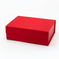 Boîte à rabat magnétique en gros, boîte cadeau pliable magnétique rouge