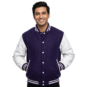 Nineties Inspired Custom Varsity Letterman <b>Jacket</b> with Navy Wool Body <b>White</b> Real Leather Sleeves CollegeBaseballjacket for <b>men</b> - Product Image 1