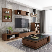 Modernes Massivholz Wohnzimmer Schlafzimmer TV-Schrank Konsole Couchtisch Kombi mit Schubladen Apartment Umweltfreundliche Wandmontage Passend für Fernseher