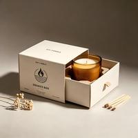 Carton d'emballage écologique en carton ondulé rigide recyclé, à fentes, avec laminage mat et revêtement UV, pour bougies parfumées et produits de parfumerie