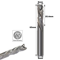 Fraise de fraisage CNC en carbure monobloc à 3 cannelures -- 8mm SHK vers le bas hélicoïdal