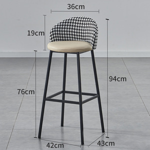 Taburete de bar de pata de gallo de lujo ligero, silla alta de diseño moderno para el hogar, apartamento pequeño, cafetería, Bar, uso exclusivo de <span class=keywords><strong>Amazon</strong></span> - Product Image 6