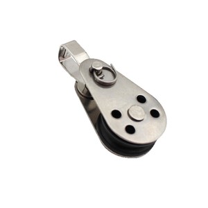 RICHWITS Stainless Steel Pulley 25mm Nylon Sheave For Sailing Boat <b>Yacht</b> Wire Rope Connector - Product Image 1