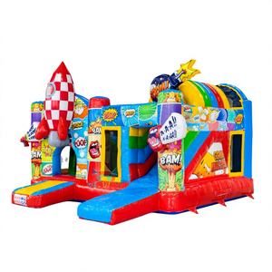 Château gonflable commercial Moon Bounce House avec personnages de bande dessinée, châteaux gonflables 6x4m en PVC, capacité de 5 à 10 personnes, installation facile - Product Image 1