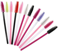 Mini baguette de Mascara en Nylon, forme droite, brosse à cils, spirale pliable, noir, bobines, 3 pièces