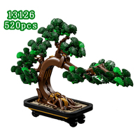 MJI 13126 Ensemble de blocs de construction en plastique pour l'assemblage créatif de fleurs en pot et d'ornements floraux, thème Pin, Jouets en gros, Cadeau pour enfants