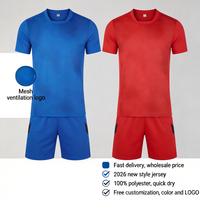 Uniforme de Fútbol Personalizado con Diseño OEM, Nuevo Modelo, Impresión por Sublimación, Transpirable, Conjunto de Camiseta de Fútbol, 95% Poliéster, 5% Elastano