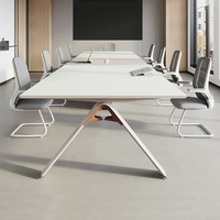 HYZ-259X Ensemble de table et chaises de conférence de bureau en bambou moderne pour 12 personnes, résistant à la chaleur, à la saleté et à la corrosion, idéal pour les petites réunions et les réceptions