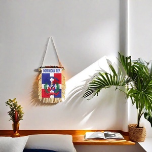 Bandiera della <span class=keywords><strong>Repubblica</strong></span> Dominicana con Frange per Finestrino, Decorazione per Specchietto Retrovisore Auto con Ventosa, per Decorazione Auto - Product Image 4