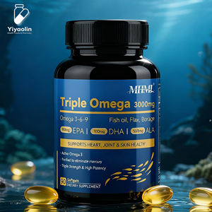 Капсулы с рыбьим жиром Triple Omega 3-6-9 (80/10 EPA/<span class=keywords><strong>DHA</strong></span>, 3000 мг) для взрослых, натуральные, под собственной торговой маркой производителя (OEM) - Product Image 1