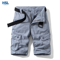 Pantalons pour hommes, shorts cargo multi-poches en coton, coupe droite décontractée, shorts de travail en plein air pour hommes