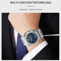 Jam Tangan Quartz Pria VVS Fashionable Tali Baja Luminescent Tahan Air Multifungsi untuk Bisnis