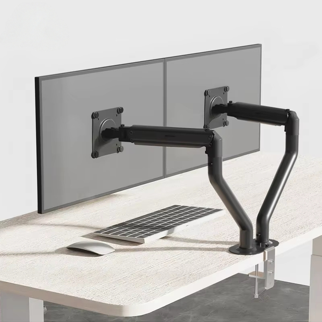 New 17-32 Inch Dual-Screen Computer Monitor Stand Desktop Adjustable Telescopic Universal Robotic Arm Bracket Metal Material