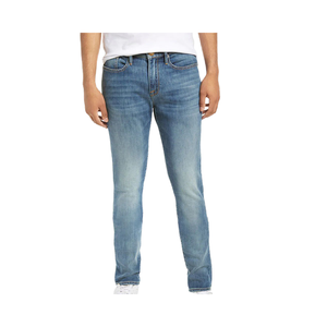 Pantalon en jean droit pour homme sur mesure, coton moyen, adoucissant, denim vintage, nouvelle mode, rue commerçante, lavage au sable, tricot moyen, taille plus - Product Image 1