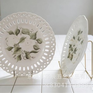 Goldsmith <b>Decorative</b> <b>Plate</b> Stand Cold Rolled Steel Easel Indoor Display Rack New Chinese Style - Product Image 1