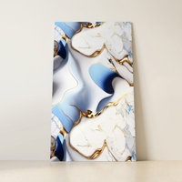 Lembaran Marmer UV Panel Dinding PVC Modern Kilap Tinggi Tahan Air Papan Dekoratif untuk Penggunaan Komersial, Gym, Latar Belakang TV 1220x2440mm 3mm