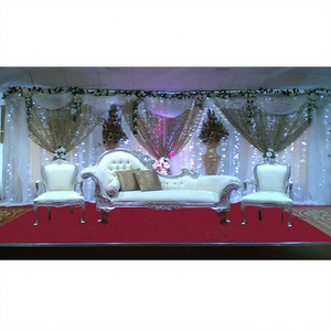ชุดโซฟาอิตาลีเงินสำหรับงานแต่งงานแบบเอเชีย,ชุดโซฟาแต่งงานสมัยใหม่สีเงินแกะสลักบัลลังก์ล่าสุด - Product Image 1