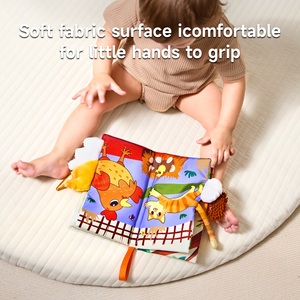 Tumama Kids Touch and Feel Soft Book Animals Tail Learning Books Toys 3D Tela no tóxica Educativo Quiet Busy Baby Cloth Books - Product Image 5