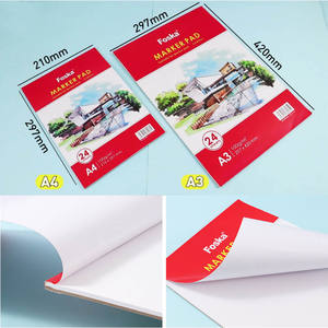 FOSKA buku sketsa anti noda kualitas profesional 24 lembar Premium 100GSM kertas A3 A4 bantalan gambar untuk melukis spidol alkohol - Product Image 2