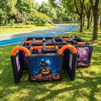 Maison hantée gonflable d'Halloween 20x20 pieds, jeu de labyrinthe gonflable effrayant avec souffleur 950W