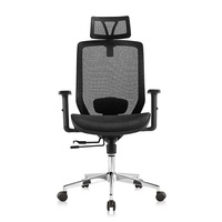 Chaise de bureau exécutive ergonomique à dossier haut en maille, base en aluminium, réglable en hauteur, pivotante et inclinable, en tissu moderne pour la maison