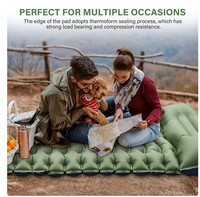 Tapis de couchage de camping, tapis de camping ultraléger avec oreiller pompe à pied intégrée coussins de couchage gonflables compacts pour le camping