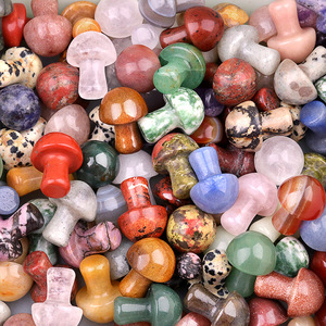 Mini 2cm Crystal Mushroom Healing <strong>Stone</strong> Natural Clear Quartz <strong>Jade</strong> Feng Shui Flower-Themed Model Souvenir Handcrafted - Product Image 1