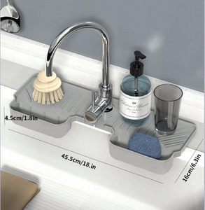 Wholesale Classic Reusable Kitchen <b>Silicone</b> Faucet Drainage Mat Splash Proof Eco-Friendly Durable Sink Water Catcher <b>Pad</b> - Product Image 2