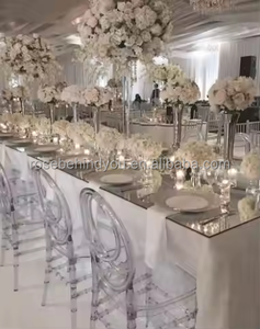 Hot Selling 60inch 72inch Gold and Silver PE Mirror Sheets <strong>Table</strong> Top Round Rectangular for Wedding <strong>Table</strong> <strong>Decoration</strong> - Product Image 5