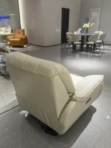 Sillón Reclinable Eléctrico Moderno de Gravedad Cero con un Solo Asiento, Giratorio, de Cuero, Color Blanco, con Puerto USB - Product Image 4