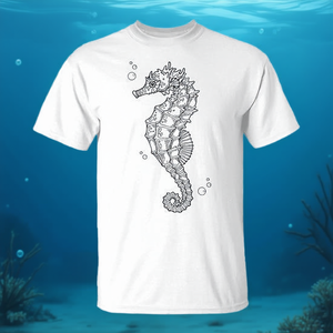 Camiseta retro vintage con diseño de caballito de mar para hombres y mujeres, diseño unisex - Product Image 3