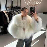 Manteau court en fausse fourrure de Mongolie pour femme, chaud, luxueux, décontracté, veste d'hiver