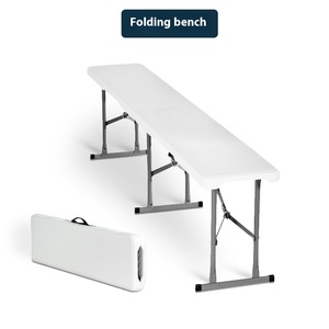 Darbe kalıplı <span class=keywords><strong>Metal</strong></span> katlanabilir konferans masası basit tasarım kapalı/açık kullanım katlanır tabure uzun mekan sergi tezgah için - Product Image 2