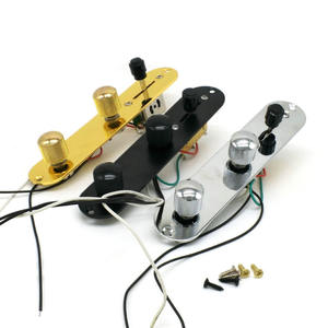 Placa de Control para Guitarra Eléctrica TL con Arnés de <span class=keywords><strong>Cableado</strong></span> para <span class=keywords><strong>Telecaster</strong></span> en Colores Cromo/Negro/Dorado, Accesorios para Guitarra - Product Image 5
