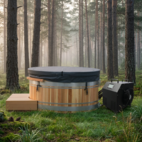 Baignoire de cryothérapie en bois pour 1 personne, haute durabilité, cèdre rouge, pour intérieur et extérieur, kit complet