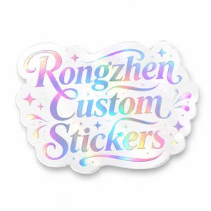 สติกเกอร์อะคริลิคโฮโลแกรมแบบกำหนดเองของ Rongzhen รูปทรงไม่ปกติ พิมพ์ด้วย UV ฉลากกาวสำหรับงานฝีมือของขวัญ - Product Image 1