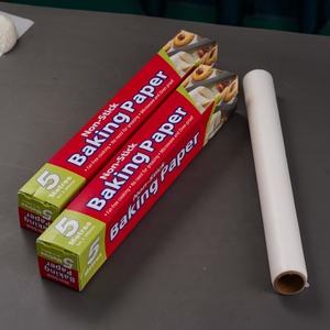 Rouleau de papier parchemin blanc/non blanchi 30cm * 8m pour le revêtement de panier Deli Wrap Patty séparant la cuisson des aliments - Product Image 1