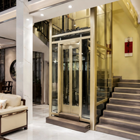 Ascenseur à traction en acier inoxydable avec porte automatique pour hôtel, bureau, appartement et immeuble commercial