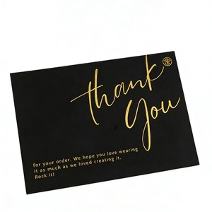 Tarjetas de Agradecimiento de Lujo 4x6 con Estampado Dorado y Logotipo Personalizado para Bodas, Pequeñas Empresas, Graduaciones, Funerales y Despedidas de Soltera - Product Image 1
