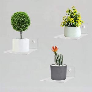 Étagère en acrylique transparent personnalisé Mur flottant <span class=keywords><strong>invisible</strong></span> Petites étagères murales adhésives Présentoir en acrylique à 3 rebords Utilisation flexible - Product Image 5