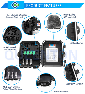 Nhà máy cung cấp <span class=keywords><strong>8</strong></span> lõi <span class=keywords><strong>FTTH</strong></span> hộp <span class=keywords><strong>PLC</strong></span> <span class=keywords><strong>splitter</strong></span> <span class=keywords><strong>1</strong></span> <span class=keywords><strong>8</strong></span> hộp phân phối quang <span class=keywords><strong>8</strong></span> cổng ODP/ODB/FDB/Nap cho thiết bị sợi quang - Product Image 4