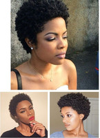 Nouvelle perruque en cheveux humains afro ondulés courts de qualité XZY bon marché, alignés sur la cuticule, sans dentelle, pour femme noire, 2026
